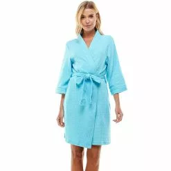 Women's Croft & Barrow® Waffle Texture Robe -Croft & Barrow Sales Store 2749414 Teal