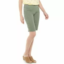 Women's Croft & Barrow® Effortless Stretch Bermuda Shorts -Croft & Barrow Sales Store 3913048 Olive