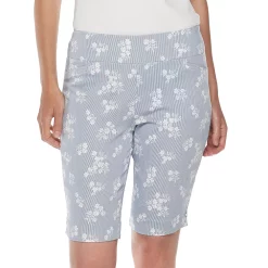 Women's Croft & Barrow® Effortless Stretch Bermuda Shorts -Croft & Barrow Sales Store 3913048 Railroad Stripe Floral