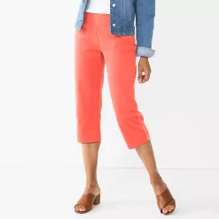 Women's Croft & Barrow® Effortless Stretch Capri Pants -Croft & Barrow Sales Store 3918078 Bright Coral