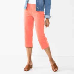 Women's Croft & Barrow® Effortless Stretch Capri Pants -Croft & Barrow Sales Store 3918078 Burnt Coral