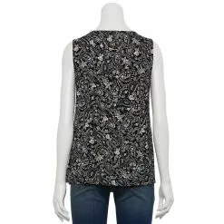 Women's Croft & Barrow® Print Pleated Tank -Croft & Barrow Sales Store 4777679 ALT