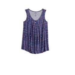 Women's Croft & Barrow® Print Pleated Tank -Croft & Barrow Sales Store 4777679 ALT5
