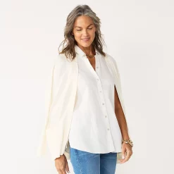 Women's Croft & Barrow® Classic Ribbed Open-Front Cardigan -Croft & Barrow Sales Store 4959669 Cream