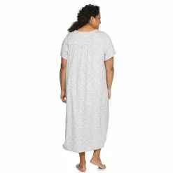 Plus Size Croft & Barrow® Short Sleeve Henley Nightgown -Croft & Barrow Sales Store 5177219 ALT