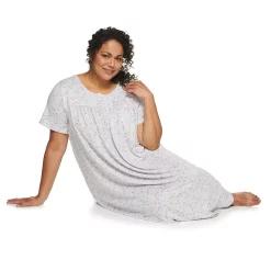 Plus Size Croft & Barrow® Short Sleeve Henley Nightgown -Croft & Barrow Sales Store 5177219 ALT2