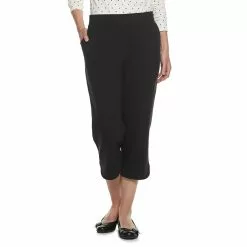 Petite Croft & Barrow® Easy Pull-On Knit Capri Pants -Croft & Barrow Sales Store 5211701 Black