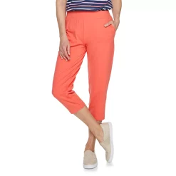 Petite Croft & Barrow® Easy Pull-On Knit Capri Pants -Croft & Barrow Sales Store 5211701 Coral