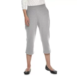 Petite Croft & Barrow® Easy Pull-On Knit Capri Pants -Croft & Barrow Sales Store 5211701 Heather Gray