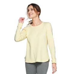 Women's Croft & Barrow® Athleisure Crewneck Sweatshirt -Croft & Barrow Sales Store 5224371 Light Yellow