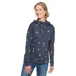 Women's Croft & Barrow® Athleisure Drop-Shoulder Hoodie -Croft & Barrow Sales Store 5237036 Navy Daisy