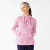 Petite Croft & Barrow® 1/2-Zip Panel Athleisure Hoodie