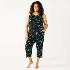 Plus Size Croft & Barrow® Pajama Tank & Pajama Capri Pants Sleep Set