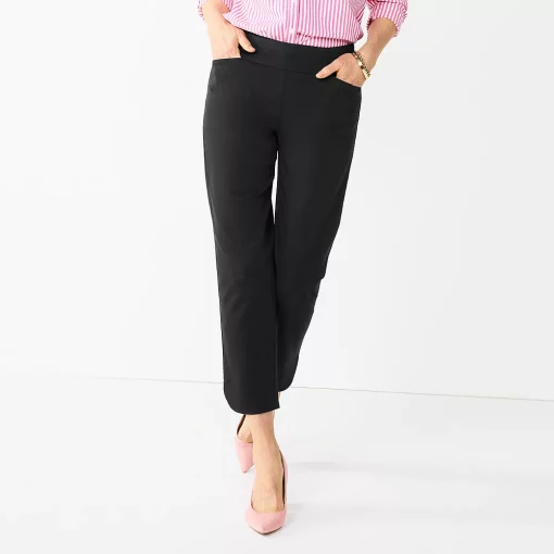 Petite Croft & Barrow® Effortless Stretch Ankle Pants -Croft & Barrow Sales Store 5562724 Black