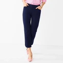 Petite Croft & Barrow® Effortless Stretch Ankle Pants -Croft & Barrow Sales Store 5562724 Navy