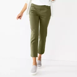 Petite Croft & Barrow® Effortless Stretch Ankle Pants -Croft & Barrow Sales Store 5562724 Olive