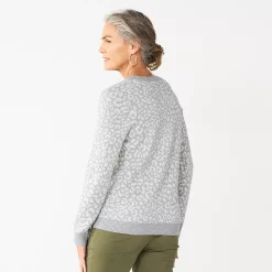 Women's Croft & Barrow® Classic V-Neck Cable Sweater -Croft & Barrow Sales Store 5579426 ALT