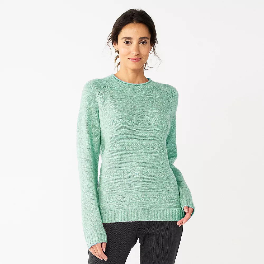 Women's Croft & Barrow® Cozy Crewneck Sweater 8 Women's Croft & Barrow® Cozy Crewneck Sweater - Image 8