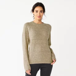 Women's Croft & Barrow® Cozy Crewneck Sweater 17 Women's Croft & Barrow® Cozy Crewneck Sweater -Croft & Barrow Sales Store 5588987 Mushroom Heather