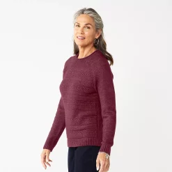 Women's Croft & Barrow® Cozy Crewneck Sweater 16 Women's Croft & Barrow® Cozy Crewneck Sweater -Croft & Barrow Sales Store 5588987 Plum