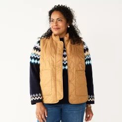 Plus Size Croft & Barrow® Quilted Vest -Croft & Barrow Sales Store 5634353 Brown