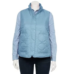 Plus Size Croft & Barrow® Quilted Vest -Croft & Barrow Sales Store 5634353 Light Blue