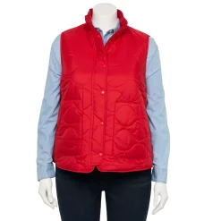 Plus Size Croft & Barrow® Quilted Vest -Croft & Barrow Sales Store 5634353 Red