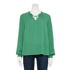 Women's Croft & Barrow® Tiered Textured Blouse -Croft & Barrow Sales Store 5659396 Fir