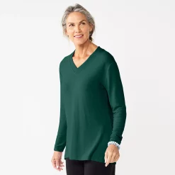Women's Croft & Barrow® V-Neck Tunic Top -Croft & Barrow Sales Store 5666695 Pine Grove