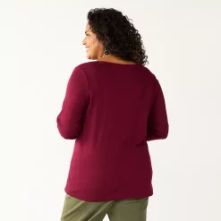 Plus Size Croft & Barrow® Holiday Motif Graphic Tee -Croft & Barrow Sales Store 5726116 ALT