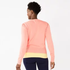 Women's Croft & Barrow® Crewneck Puff Sleeve Cardigan -Croft & Barrow Sales Store 5795189 ALT