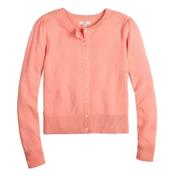 Women's Croft & Barrow® Crewneck Puff Sleeve Cardigan -Croft & Barrow Sales Store 5795189 ALT5