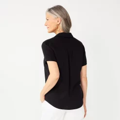 Women's Croft & Barrow® Woven Camp Shirt -Croft & Barrow Sales Store 5949460 ALT